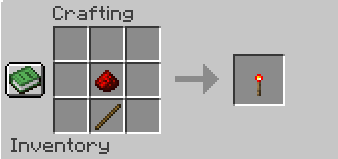 Redstone torch crafting process