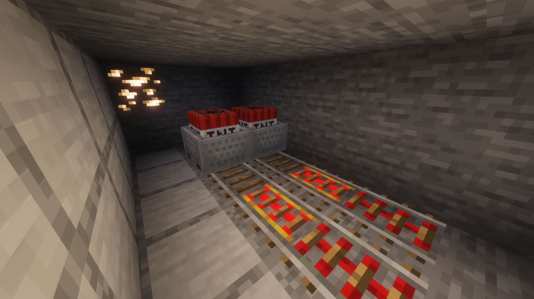 Trap using a minecart with TNT