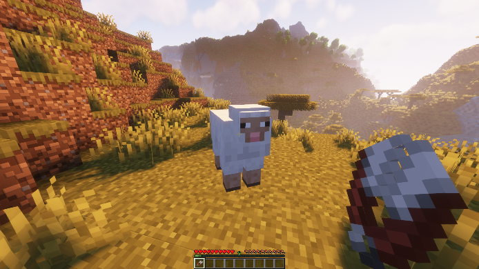 Gathering wool in Minecraft