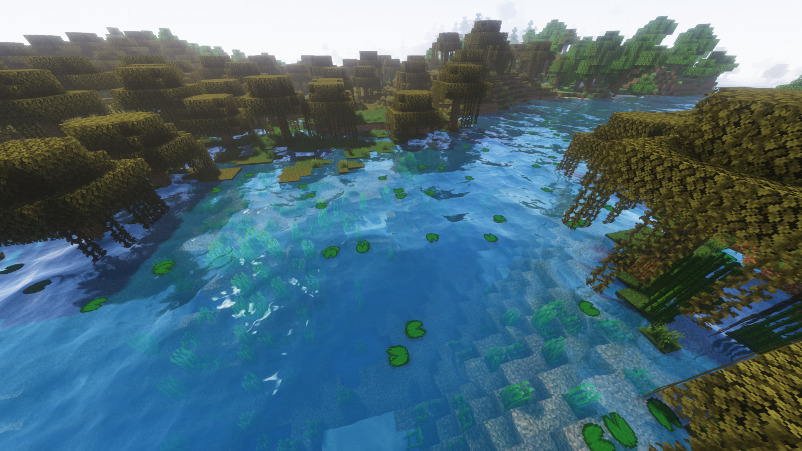 Lily pads on the water in Minecraft