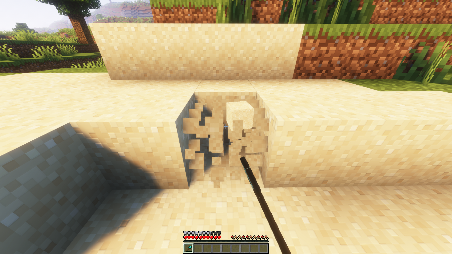 Shoveling sand