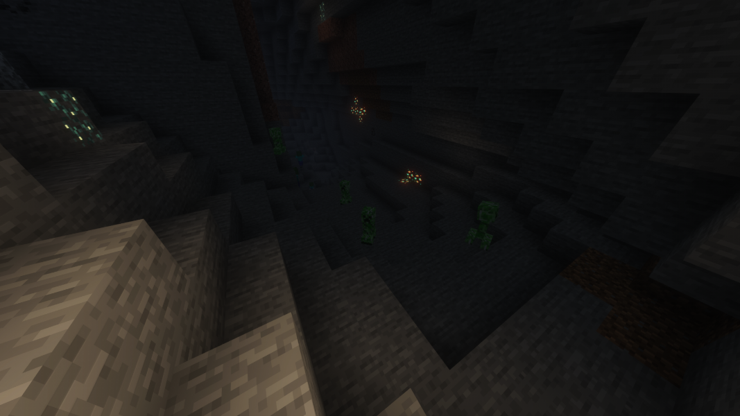 Creepers in dark cave