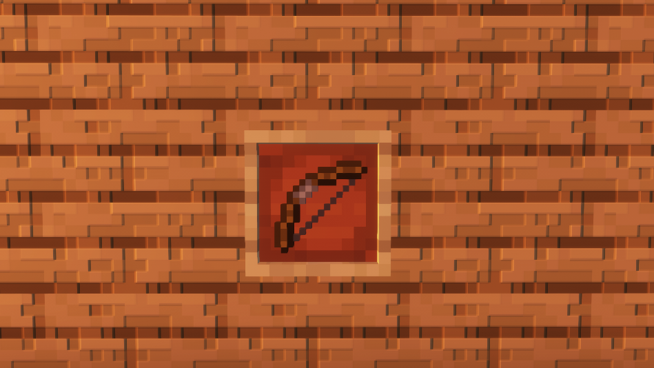 A bow in item frame in Minecraft