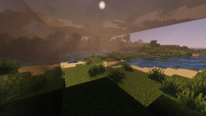 Tinted glass room in Minecraft