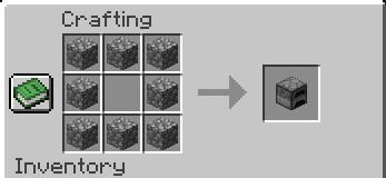 Crafting a furnace on the crafting table in Minecraft