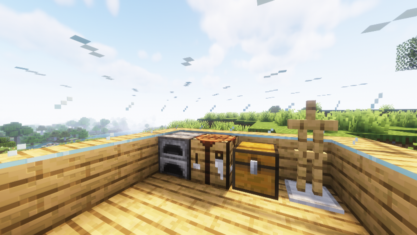 House with a glass ceiling in Minecraft