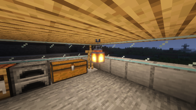 Lantern on the floor and on the ceiling in Minecraft
