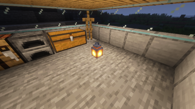 Lantern on the floor and on the ceiling in Minecraft