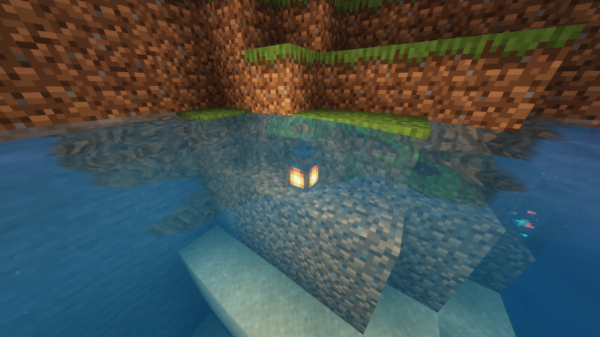 Lantern under water in Minecraft