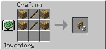 Oak fence crafting in Minecraft