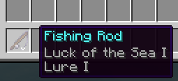 Enchanted fishing rod in Minecraft