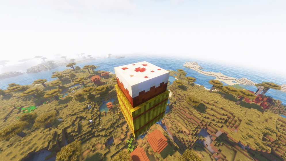 The cake in Minecraft
