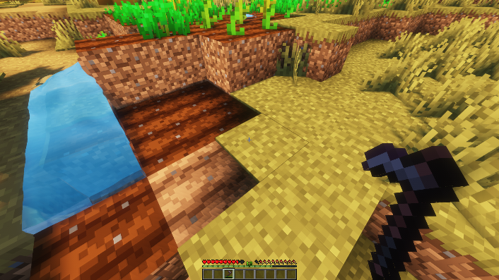 Making beds and planting wheat seeds in Minecraft