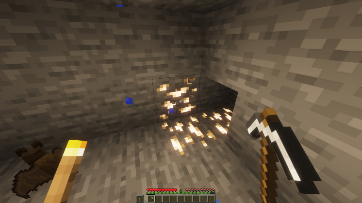 Iron mining in Minecraft