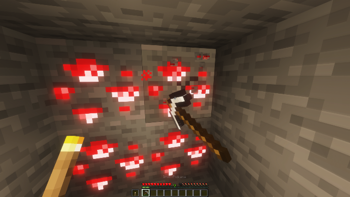 Redstone dust mining in Minecraft