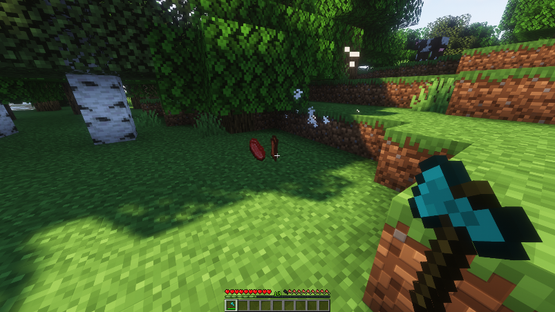 Items from a killed cow in Minecraft