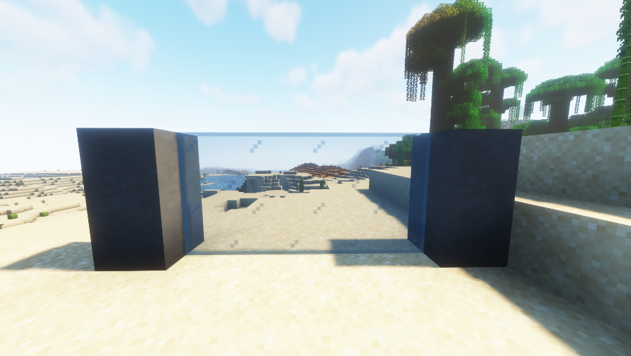 Cyan stained glass pane in Minecraft