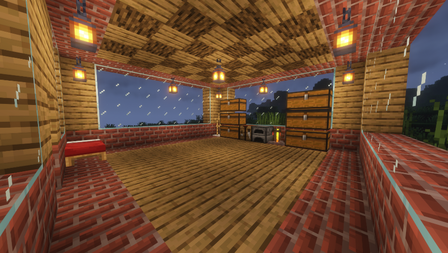 Brick house in Minecraft