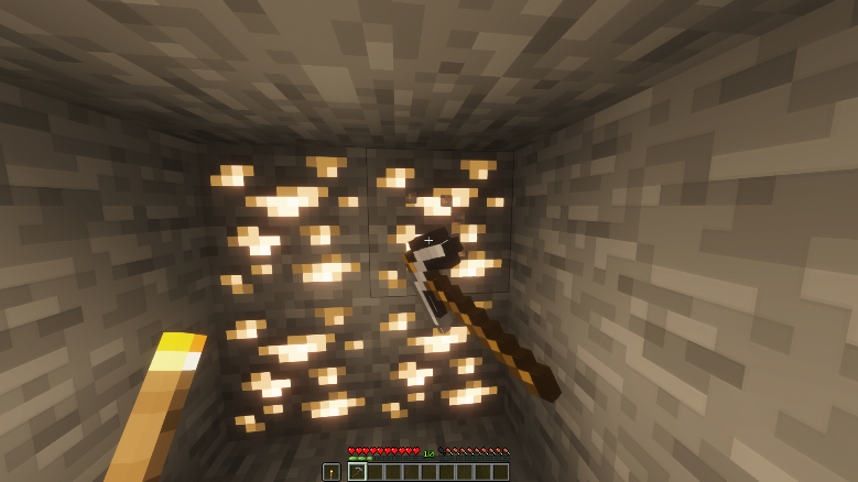 Iron mining in Minecraft