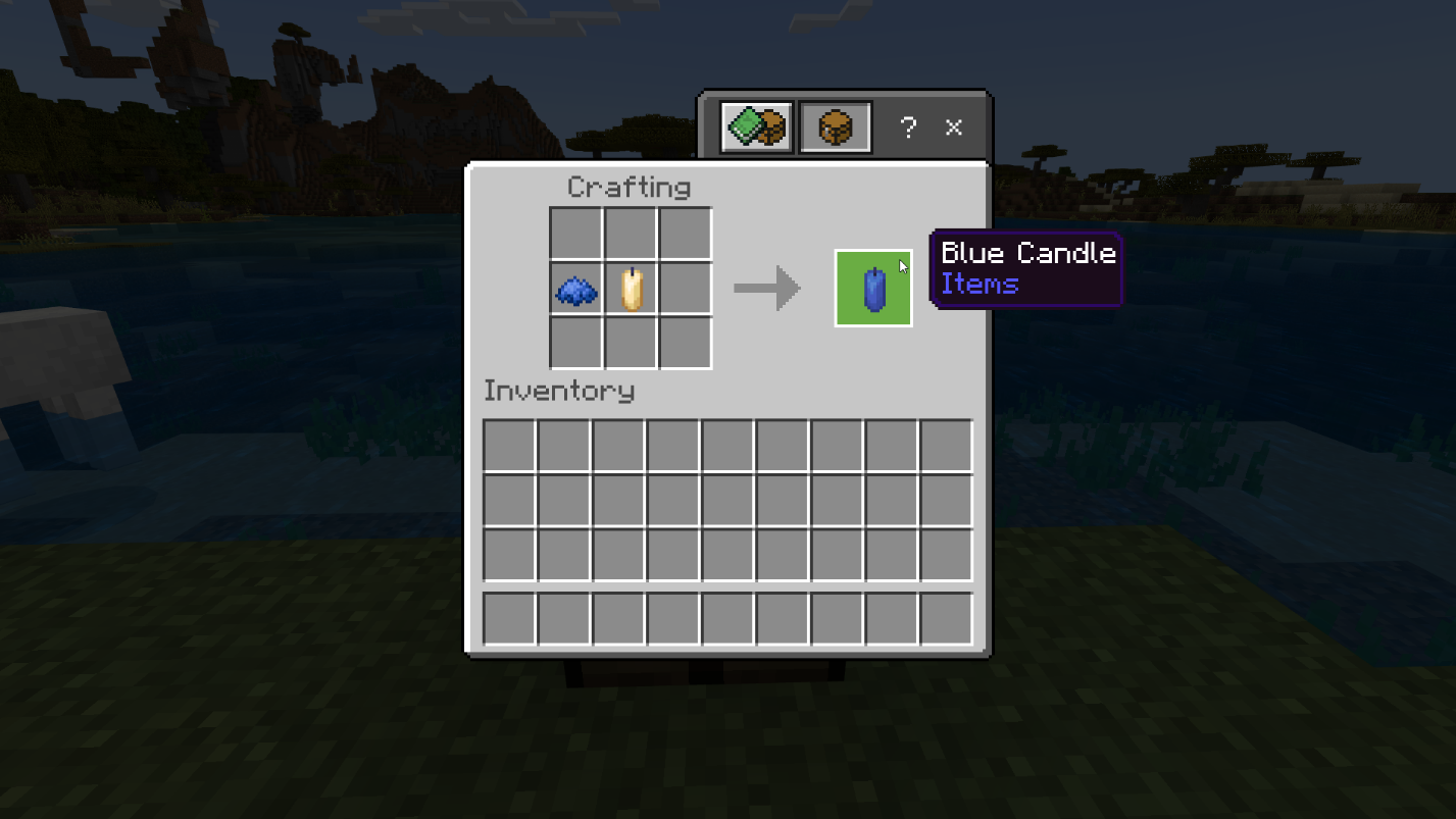 Figure 3 Crafting a Blue Candle