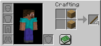 Creating sticks in Minecraft
