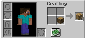 Creating planks in Minecraft