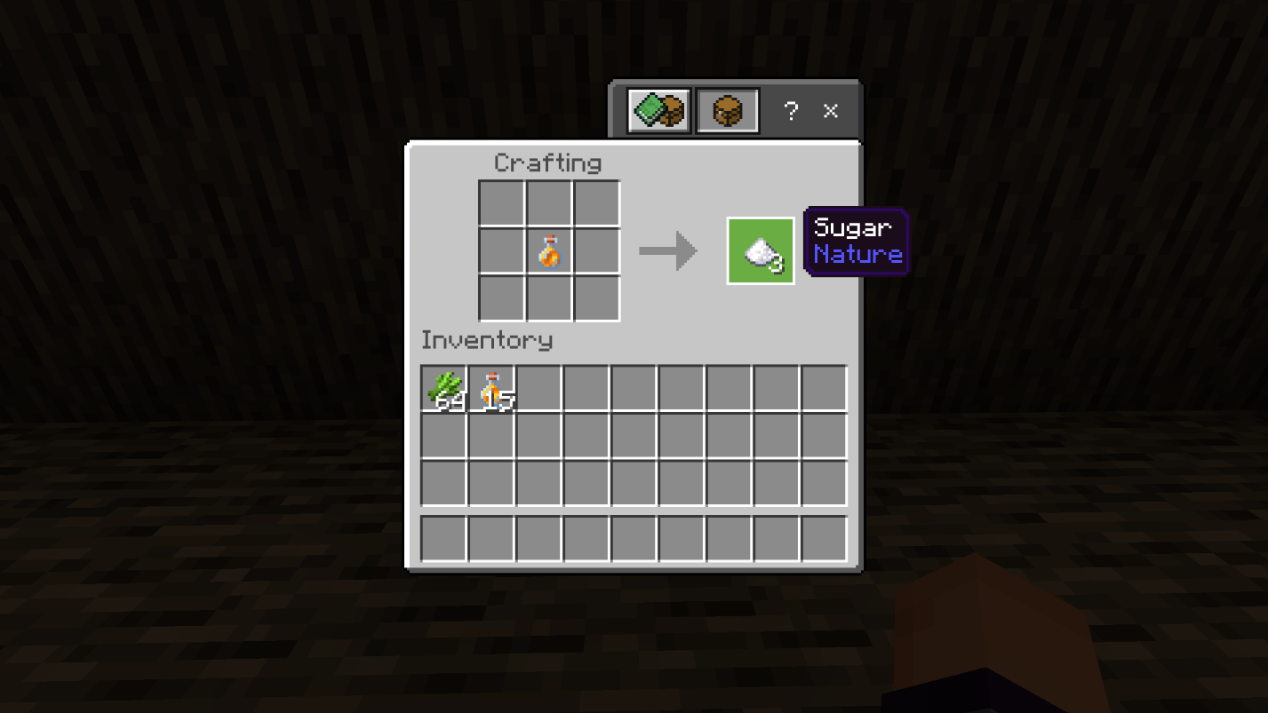 Figure 2 Crafting Sugar from a Honey Bottle
