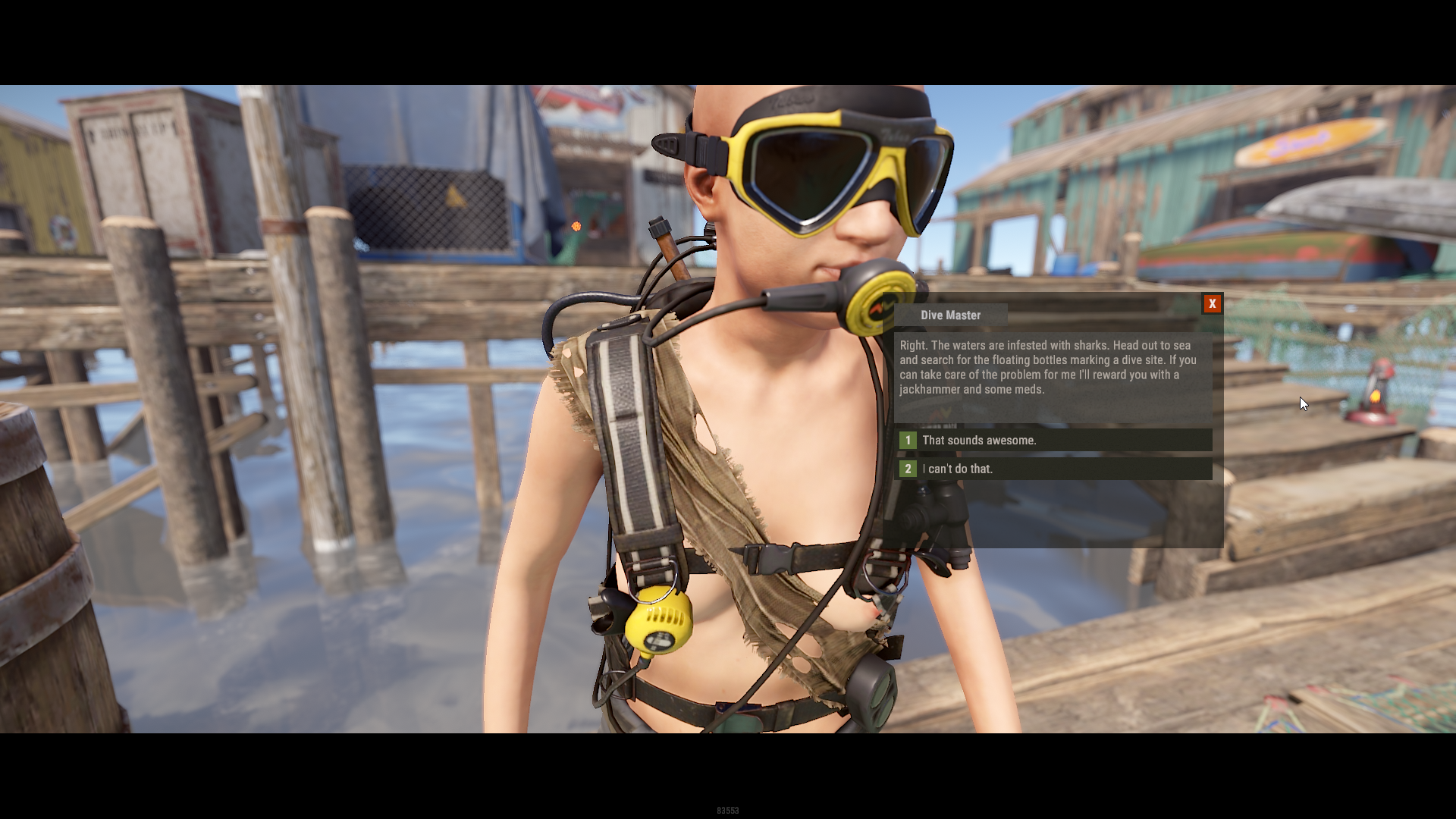 The Shark Hunt Mission is available within the Fishing Village.