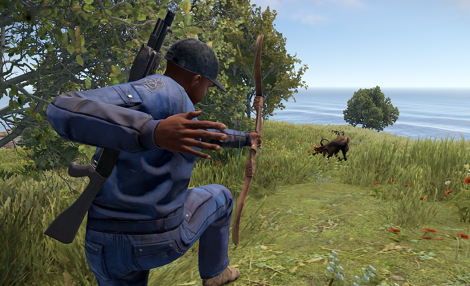 Hunting is a reliable method for acquiring leather in Rust.