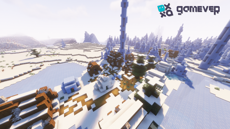 A snowy village