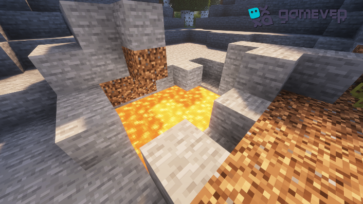 Lava pool on the plain