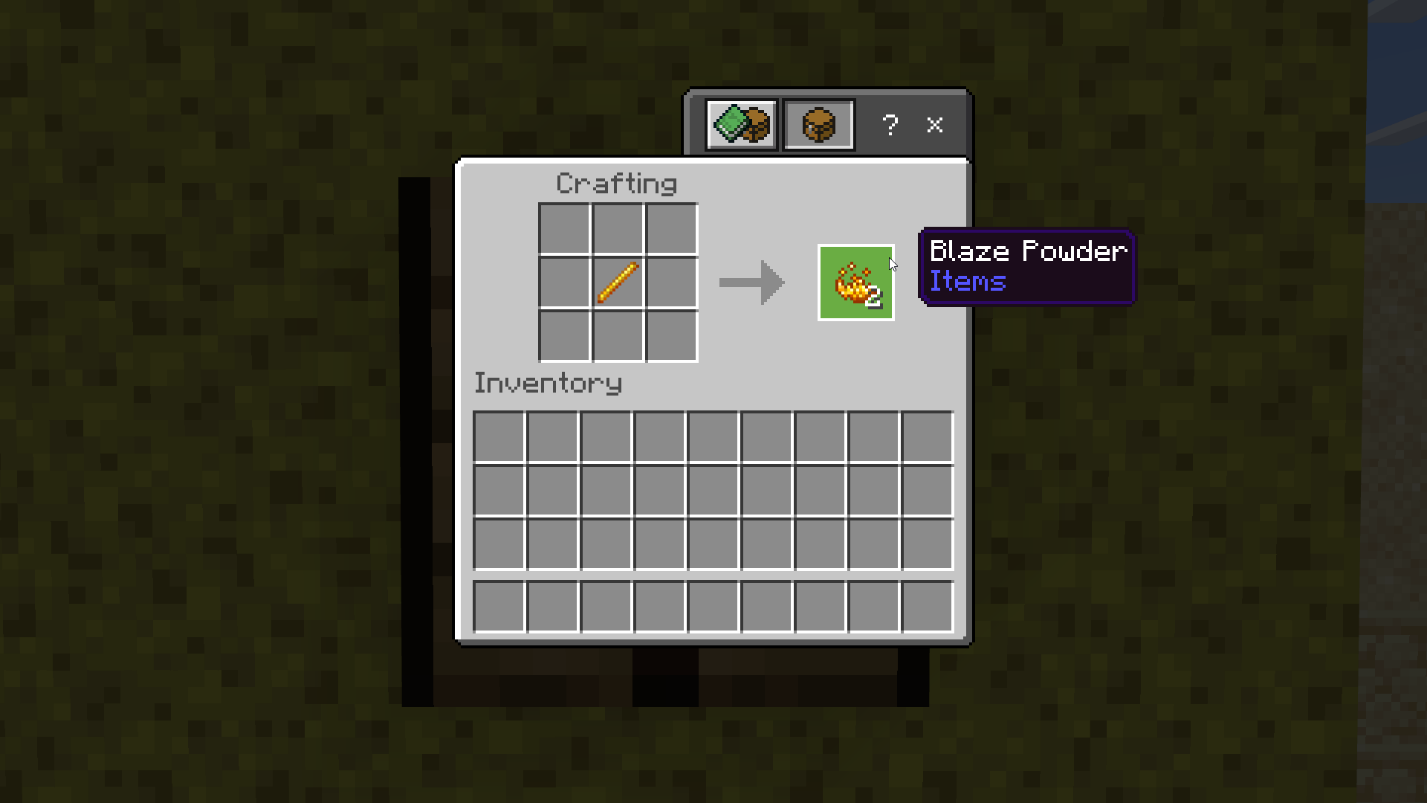 Figure 3 Crafting Blaze Powder