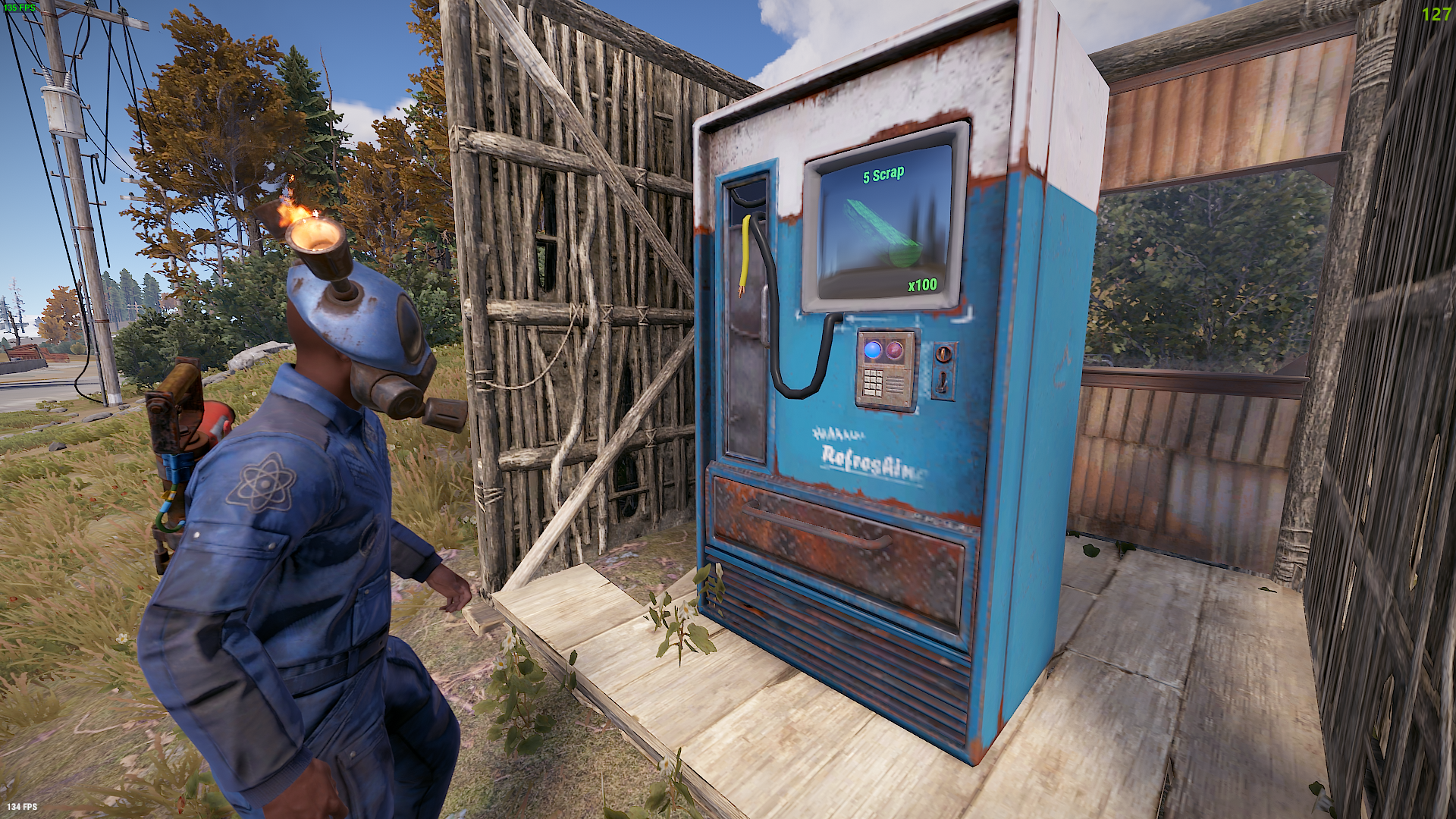 Verkaufsautomaten erleichtern den Handel zwischen Spielern in Rust.