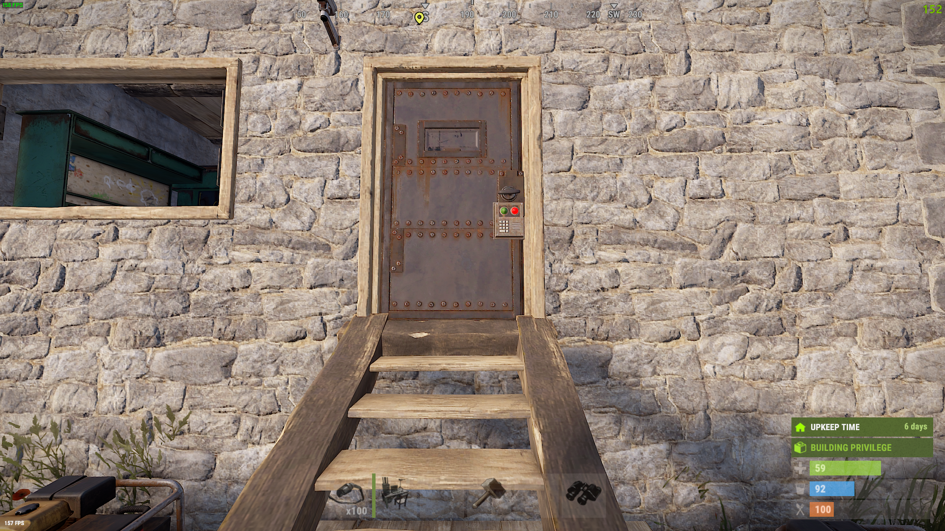 It may be necessary to dismantle and pick up the door you have constructed in Rust