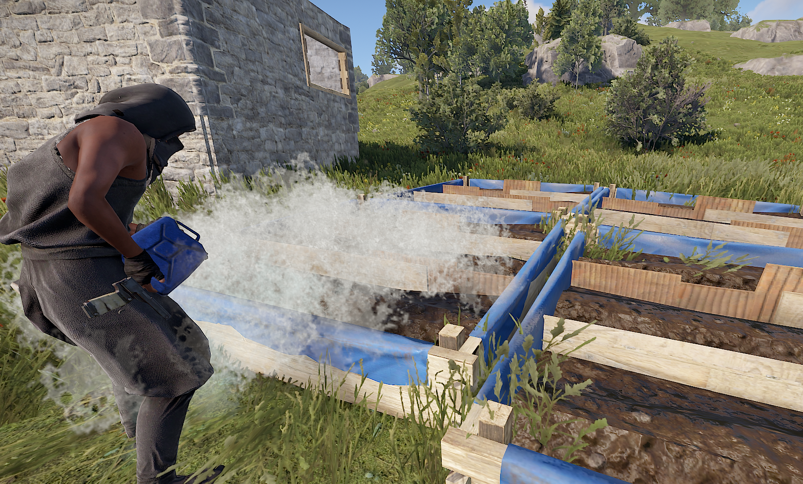 The water jug is the simplest way to water plants