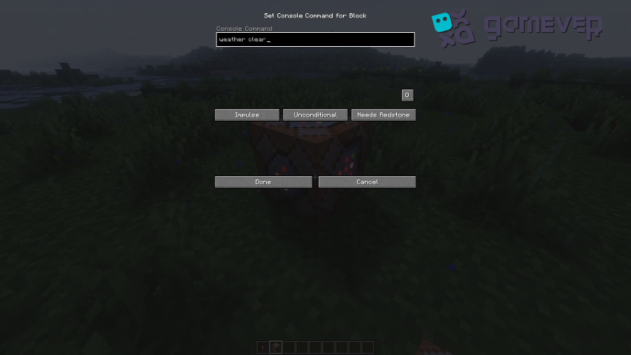 Command block user interface