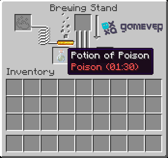 Upgrading a potion with a redstone dust