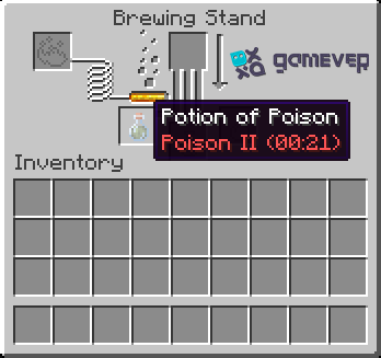 Upgrading a potion with a glowstone dust