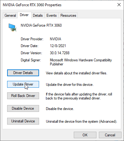 Update Driver.