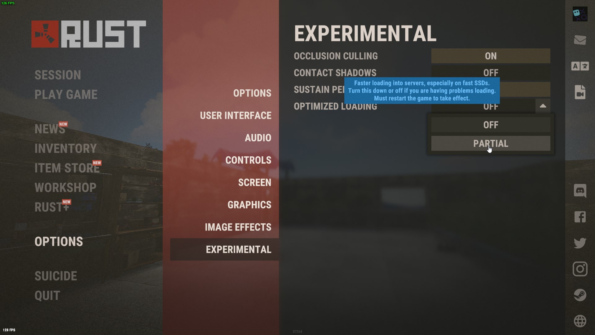 Partial optimized loading.