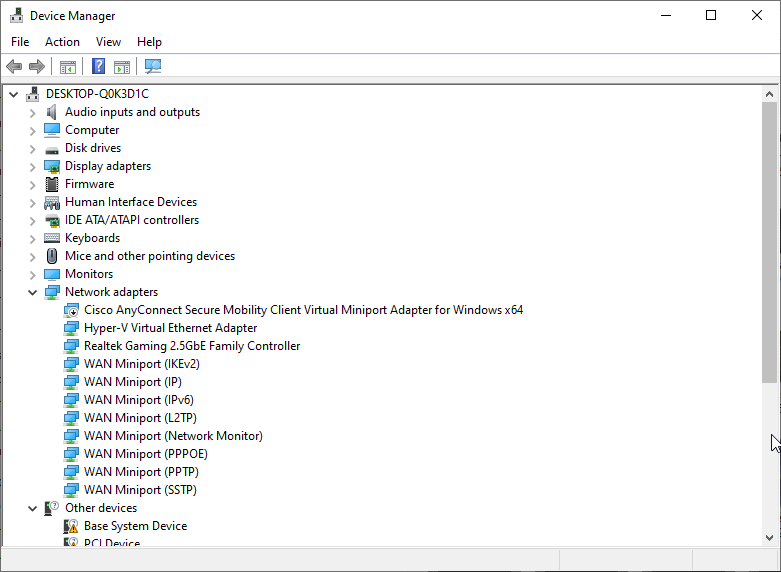 Device Manager.