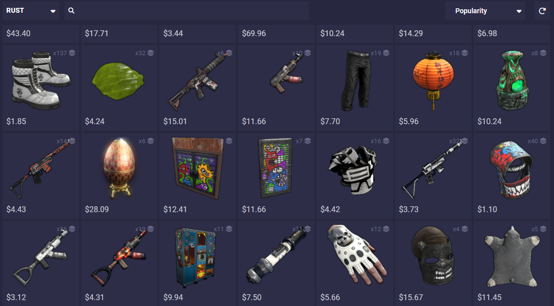 Tradeit.gg Sortiment.