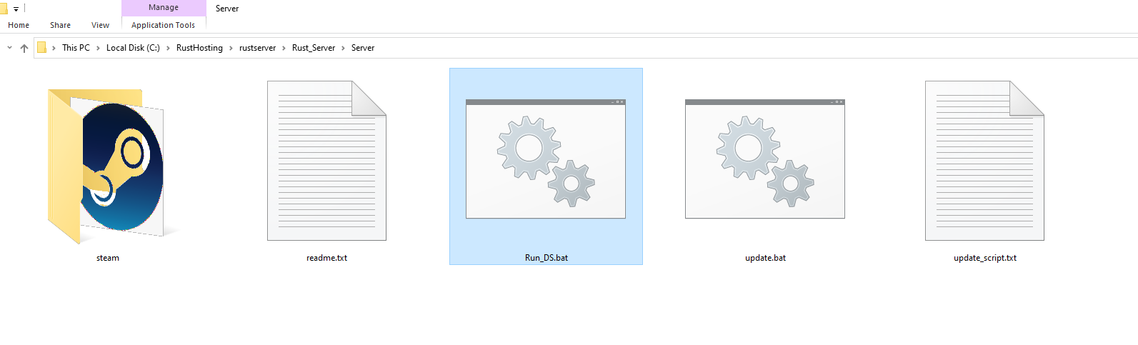 Entpacke die Dateien von Rust_server.