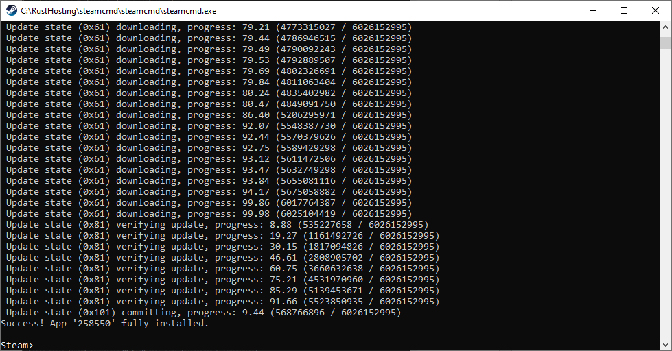 Die Installation ist erfolgreich.