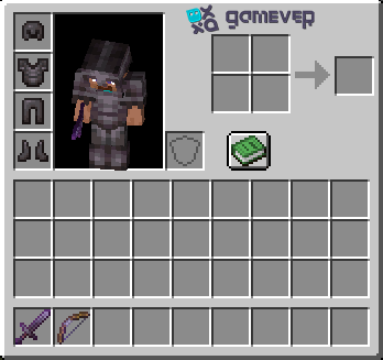 Enchanted sword and bow in the inventory