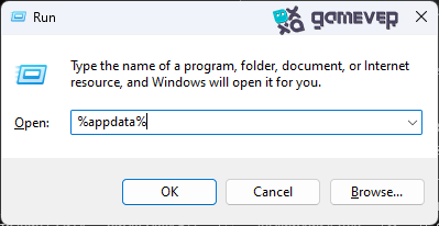 Appdata in run dialog box