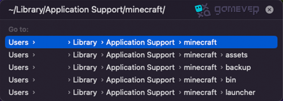 Finding the minecraft folder on mac