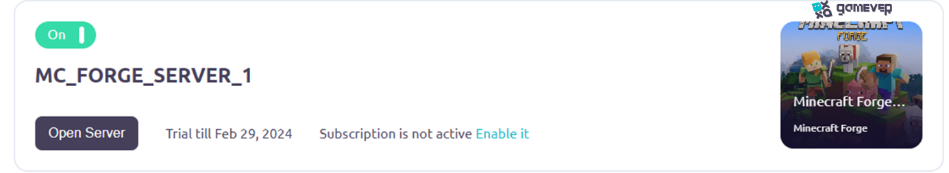 Server status is Active