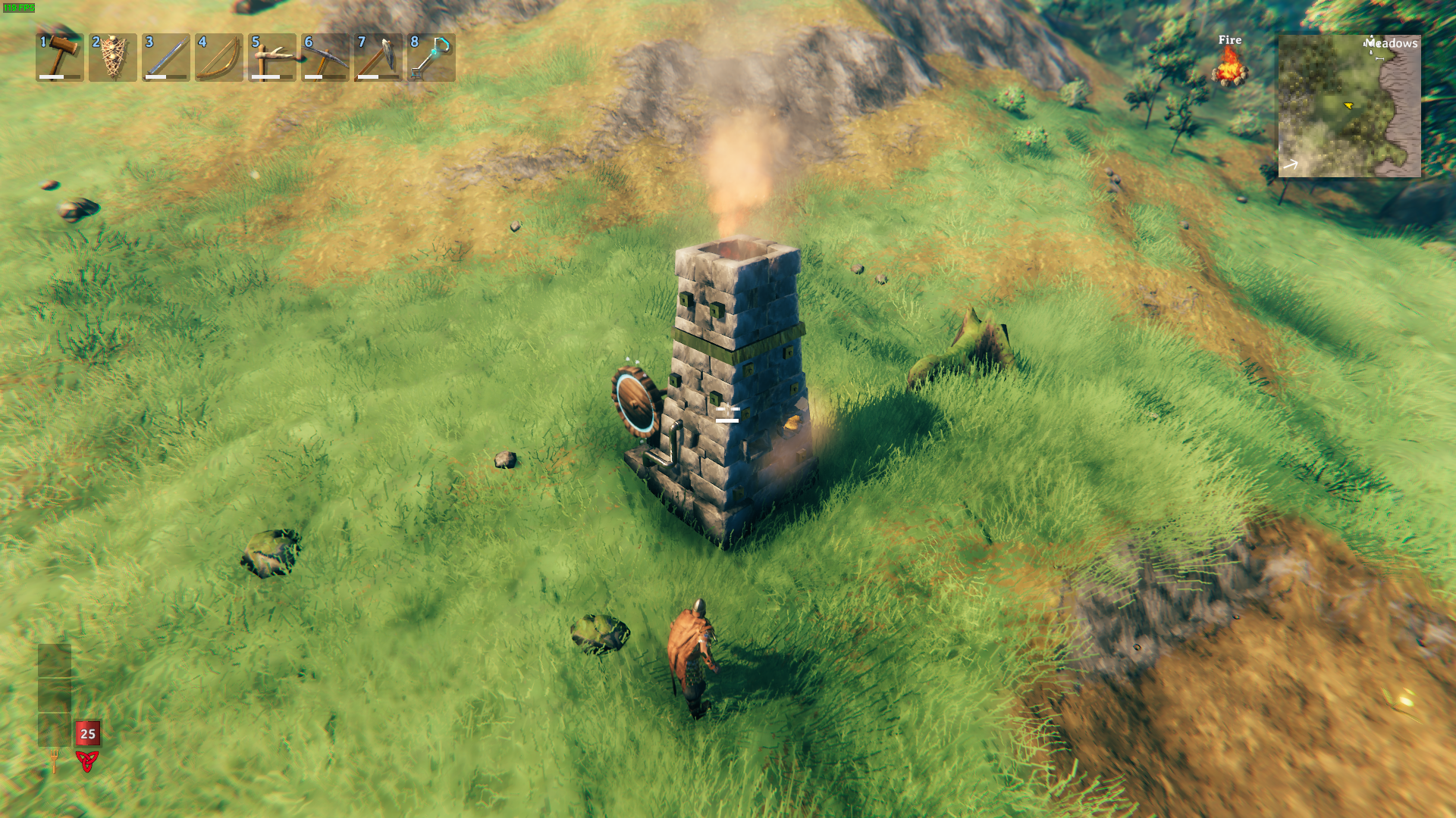 Furnace is working on smelting.