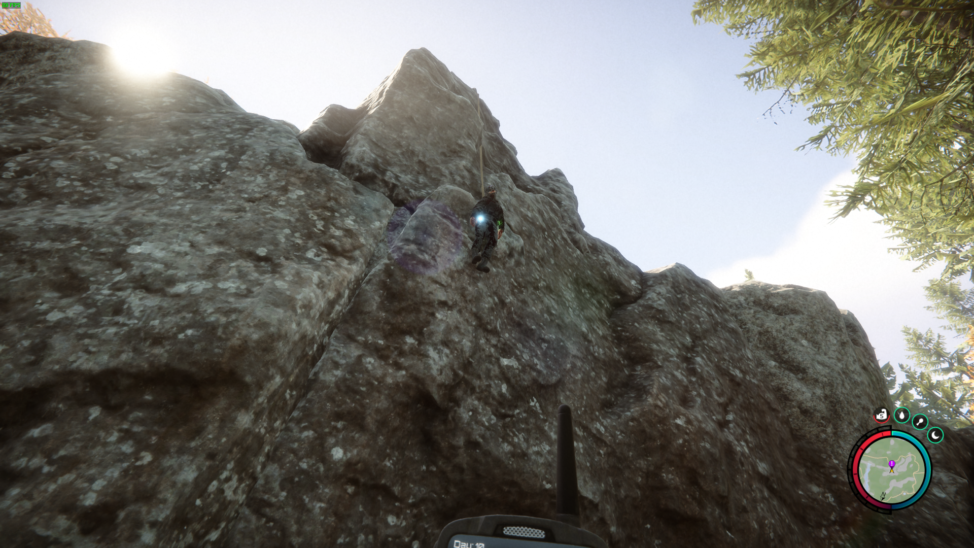 Spotting the fallen soldier suspended from a cliff, a grim but necessary encounter.